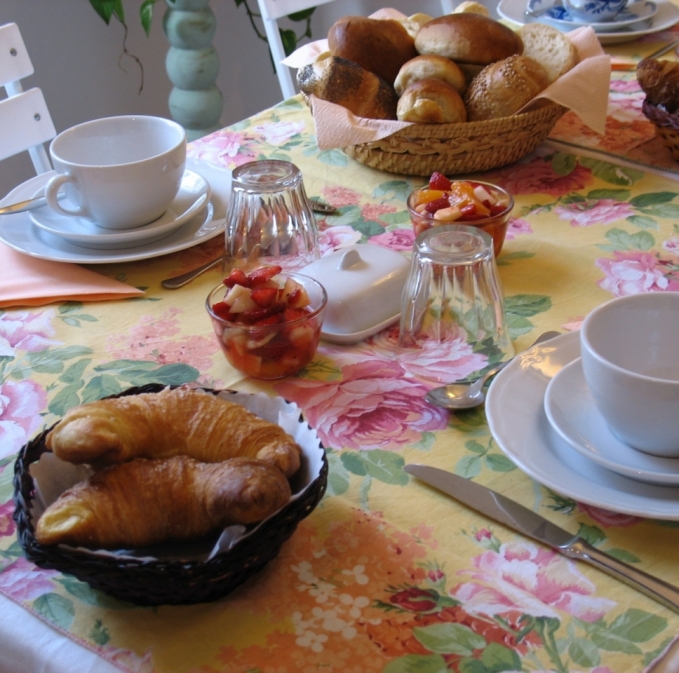 Croissants and fruit for breakafst Fiorenza Bed and breakfast Florence